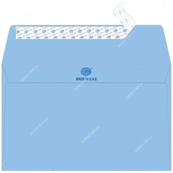 FIS Peel and Seal Envelope, FSEE1019PBLB25, 115 x 225MM, 100 GSM, Blue, PK25