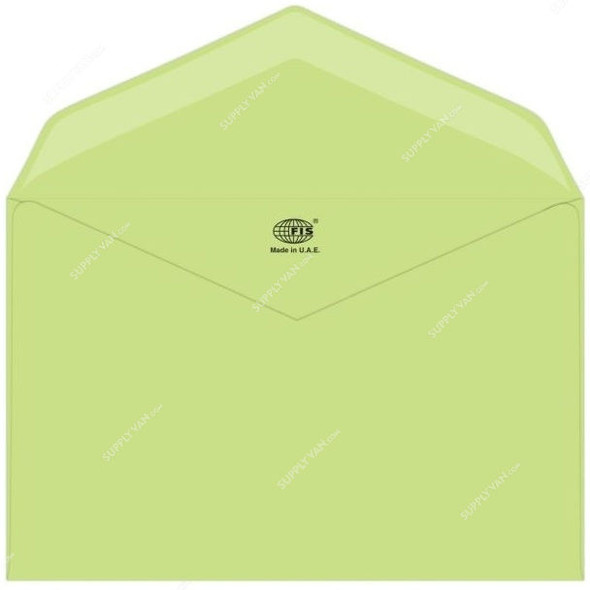 FIS Executive Laid Bond Paper Glued Envelope, FSEE1025GBGR50, 145 x 200MM, 100 GSM, Green, PK50