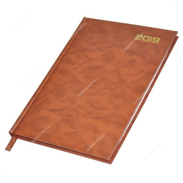 FIS 2019 English 16AE Diary, FSDI16E19BR, 148 x 210MM, 192 Pages, Brown