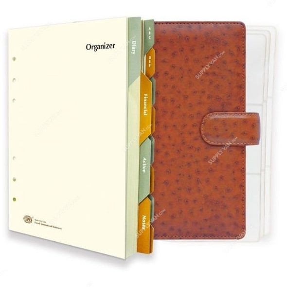 FIS Personal Organizer, FSOR1117122BR, 110 x 170MM, 296 Pages, Brown