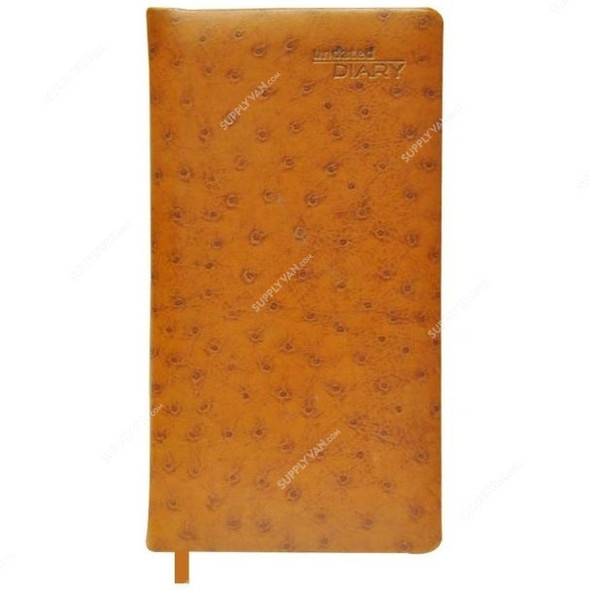 FIS Slim Padded Undated Diary with Gilded Edges, FSDI-104GLBR, 170 x 90MM, 176 Pages, Light Brown