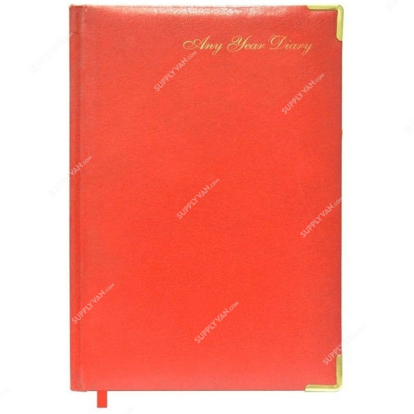 FIS Undated Any Year 31UDE Diary, FSDI31UDERE, 148 x 210MM, 384 Pages, Red