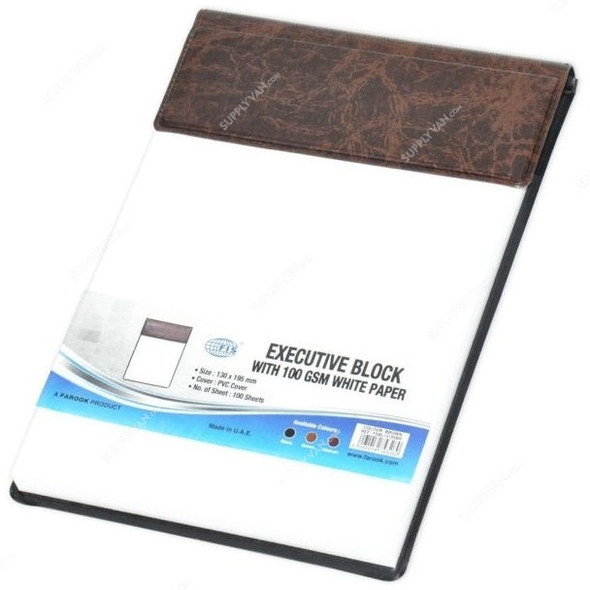 FIS Executive Block with PVC Cover, FSBL13195BR, 130 x 195MM, 100 Pages, Maroon