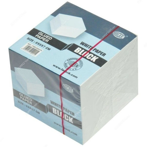 FIS Glued Paper Block, FSBL8X8X7G, 8 x 8 x 7CM, White