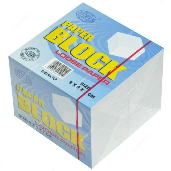 FIS Loose Paper Block, FSBL9X7LP, 9 x 9 x 7CM, White