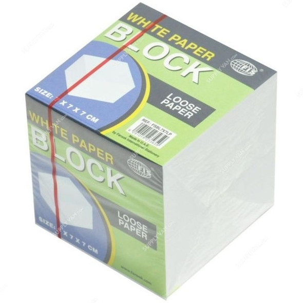 FIS Loose Paper Block, FSBL7X7LP, 7 x 7 x 7CM, White