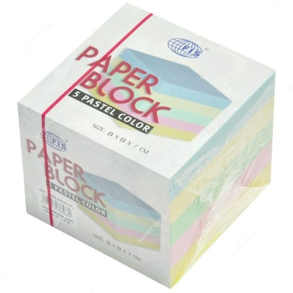 FIS Loose Paper Block, FSBL8X8X7CP5, 8 x 8 x 7CM, Multicolor