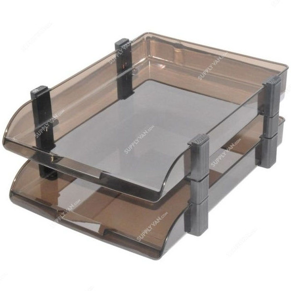 FIS Flexible Stacker File Tray Set, FSOT-5022, Smoky, PK2