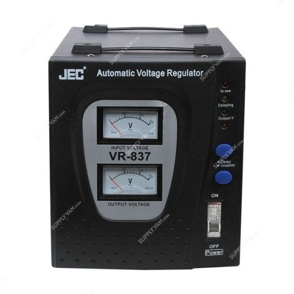 JEC Automatic Voltage Regulator, VR-837, 5000W, Black