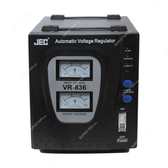 JEC Automatic Voltage Regulator, VR-836, 3000W, Black