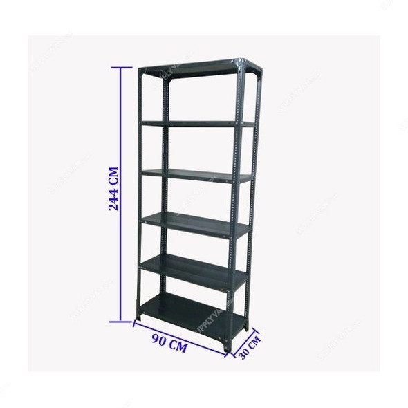 Ast Slotted Angle Shelving, SA24430906, 6 Shelves, 80 Kg Capacity, MS Steel