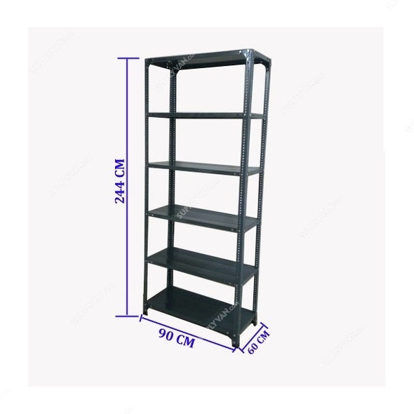 Ast Slotted Angle Shelving, SA24460906, 6 Shelves, 80 Kg Capacity, MS Steel