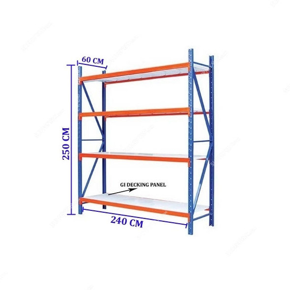 Ast Medium Duty Racking, MD250602404, 4 Shelves, 500 Kg Capacity, HR Steel