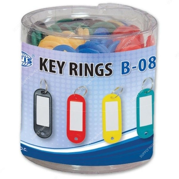 FIS Key Ring, FSKCB-08, Plastic, 60 x 21MM, Multicolor, PK50