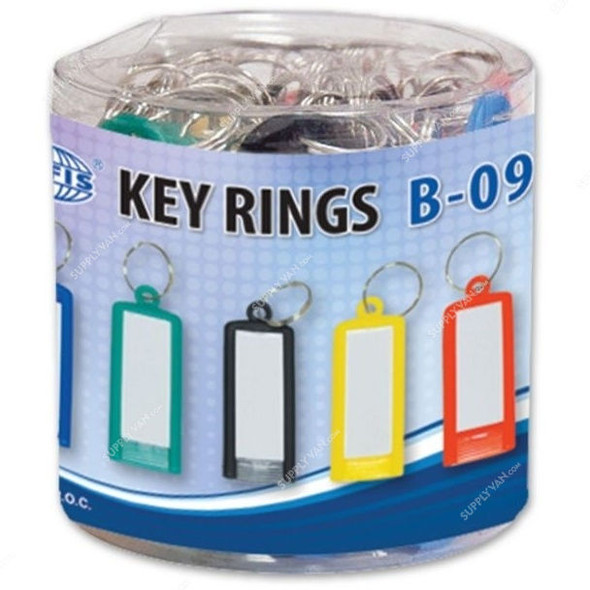 FIS Key Ring, FSKCB-09, Plastic, 60 x 21MM, Multicolor, PK50