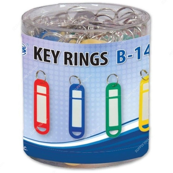 FIS Key Ring, FSKCB-14, Plastic, 68 x 18MM, Multicolor, PK50