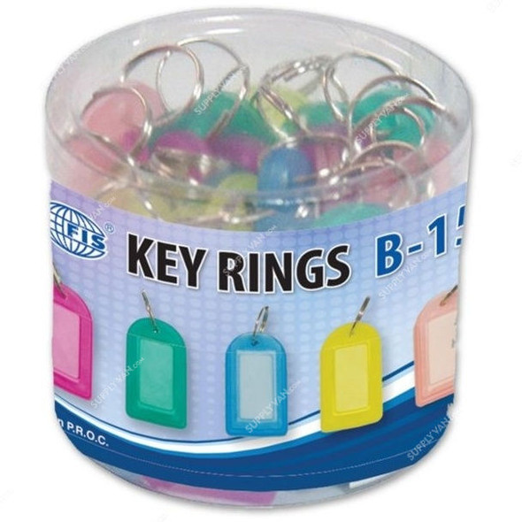 FIS Key Ring, FSKCB-15, Plastic, 45 x 25MM, Multicolor, PK25