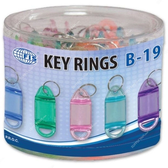 FIS Key Ring, FSKCB-19, Plastic, 63 x 25MM, Multicolor, PK25