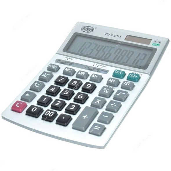 FIS 12-Digits Desktop Calculator, FSCACD-205TM, White