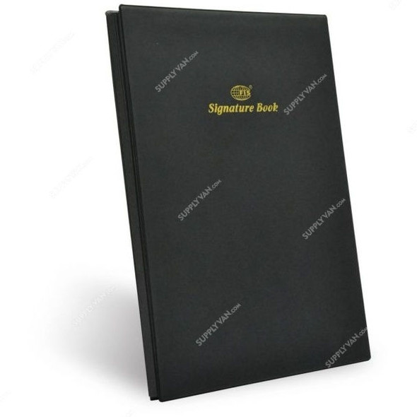 FIS Signature Book, FSCL10BKN, Vinyl, 34 x 24 inch, 10 Sheets, Black