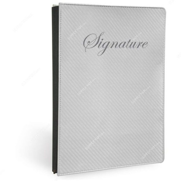 FIS Signature Book without Window, FSCL18223, Polyurethane, 34 x 24 inch, 18 Sheets, Grey