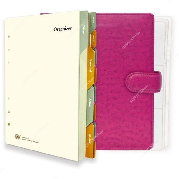 FIS Ostrich Organizer, FSORA5122PI, Polyurethane, 148 x 210MM, 480 pages, Pink