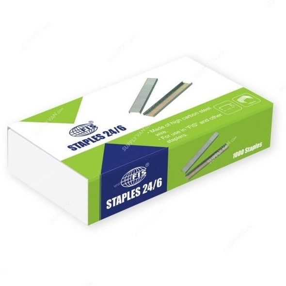 FIS Stapler Pin, FSSN241000, Steel, No. 24/6, Silver, PK1000
