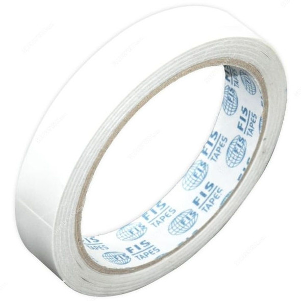 FIS Double Sided Tape, FSTA3/4X15DS, 3/4 inch x 15 Yard, White