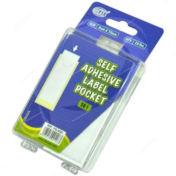 FIS Self Adhesive Label Pocket, FSLAS61, 3 x 7.5MM, 20 Pcs/Pack