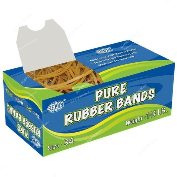 FIS Pure Rubber Band, FSRB34, 34 Size, Brown