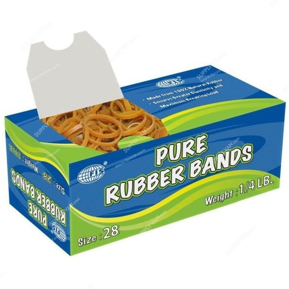 FIS Pure Rubber Band, FSRB28, 28 Size, Brown
