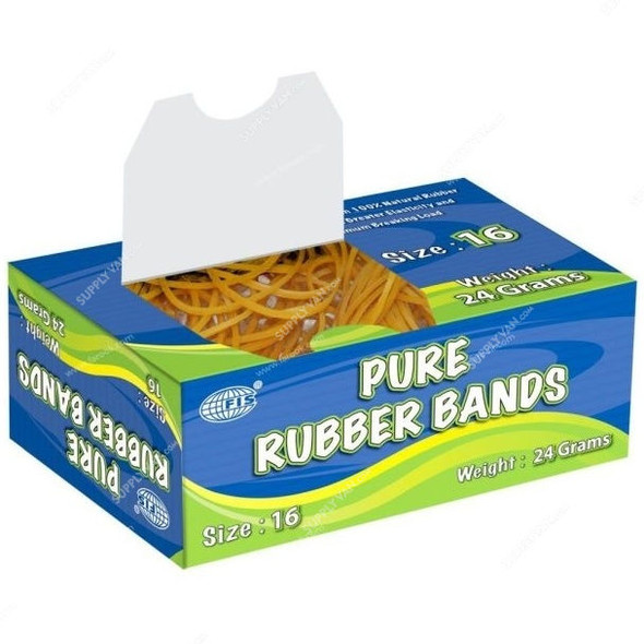 FIS Pure Rubber Band, FSRB24/16N, 16 Size, Brown