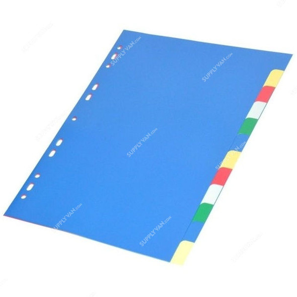 FIS 12 Colors Index Divider, Polypropylene, Plain, A4, Multicolor