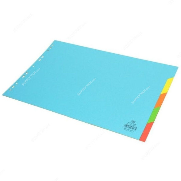 FIS 5 Colors Card Divider, English, Paper, Plain, 160 GSM, A3, Multicolor