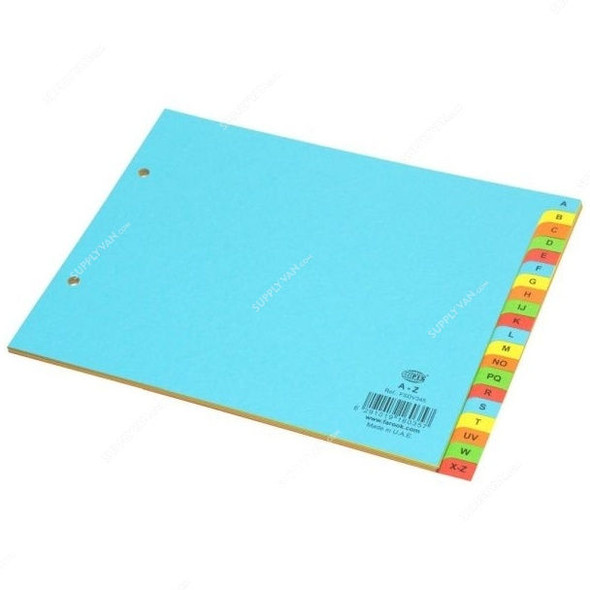 FIS Color Card Divider, (A-Z) English, Paper, 160 GSM, A5, Multicolor