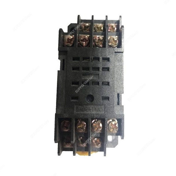 Power Relay Socket Base for MY4 PYF14A, 14-Pins, Black