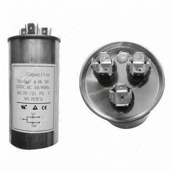 AC Capacitor, 55+5uf, 370VAC, Grey