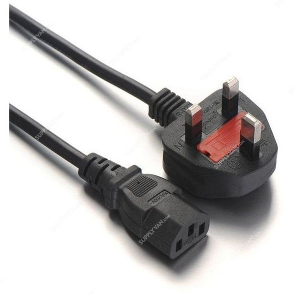 Desktop Power Cable with Fuse, 3-Pins, 1.5Mtrs, Black