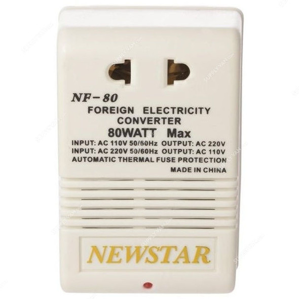Newstars AC to AC Converter, NF-80, 110V-220V, White