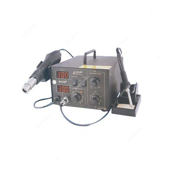 Phone Repair Brushless Fan Hot Air with Iron Soldering Station Air Soldering Machine, 852D, Black