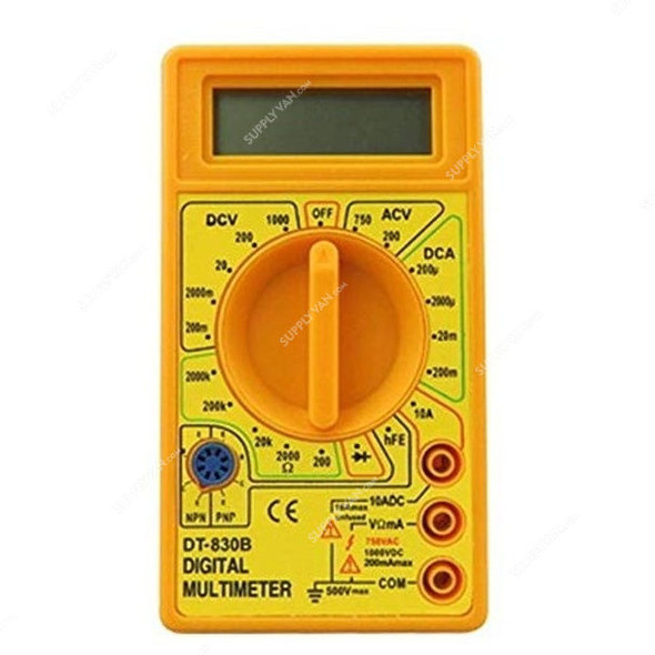 Digital Meter Voltage Tester, 0.02W, LCD, Yellow