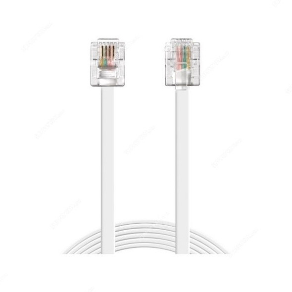 RJ11 to RJ11 Telephone Cable, 20Mtrs, White
