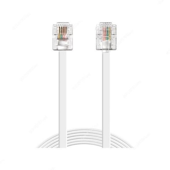 RJ11 to RJ11 Telephone Cable, 1.8Mtrs, White