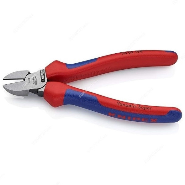 Knipex Comfort Grip Diagonal Cutter, 70-02-160, Red and Blue