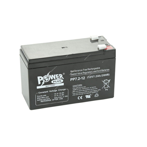 Powerplus Rechargeable Battery, 12V, 7A, Black