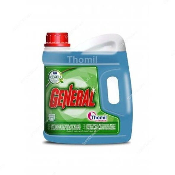 Thomil General Self-drying Multipurpose Cleaner, LSLG008, Floral Aroma Scented, 4 Litre, Blue, PK4