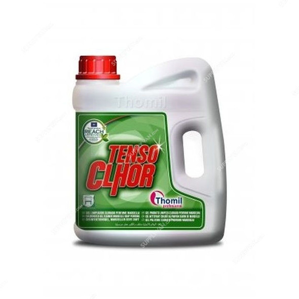 Thomil Tenso Clhor Chlorinated Gel Cleaner Marseille Soap, LSLG097, Marseille soap Scented, 4 Litre, Yellow, PK4