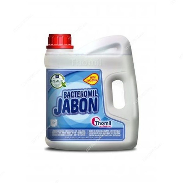 Thomil Bacteromil Jabon Sanitizing Hand Soap with Triclosan, 4 Litre, Colorless