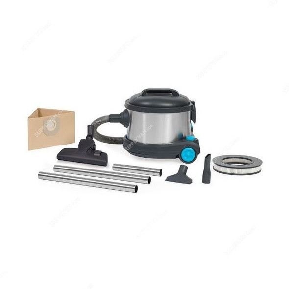 Fantom Professional Floor Master Dry Vacuum Cleaner, ProMini-100, 1100W, 15 Litres, Dark Grey and Turquoise