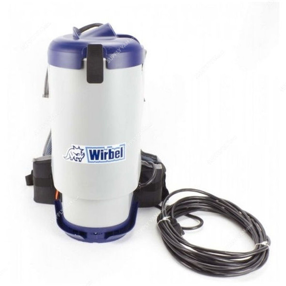 Wirbel Backpack Vacuum Cleaner, W1, 1350W, 5 Litres, White and Blue